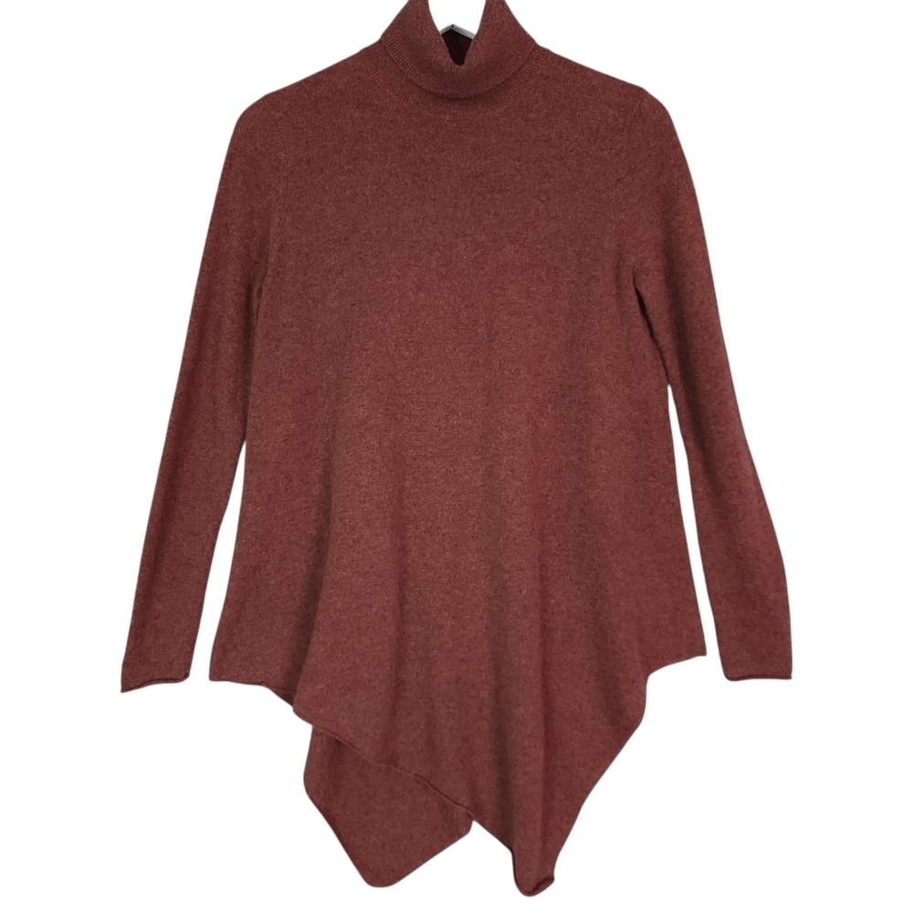 M Magaschoni Cashmere Turtleneck Asymmetrical Hem Sweater